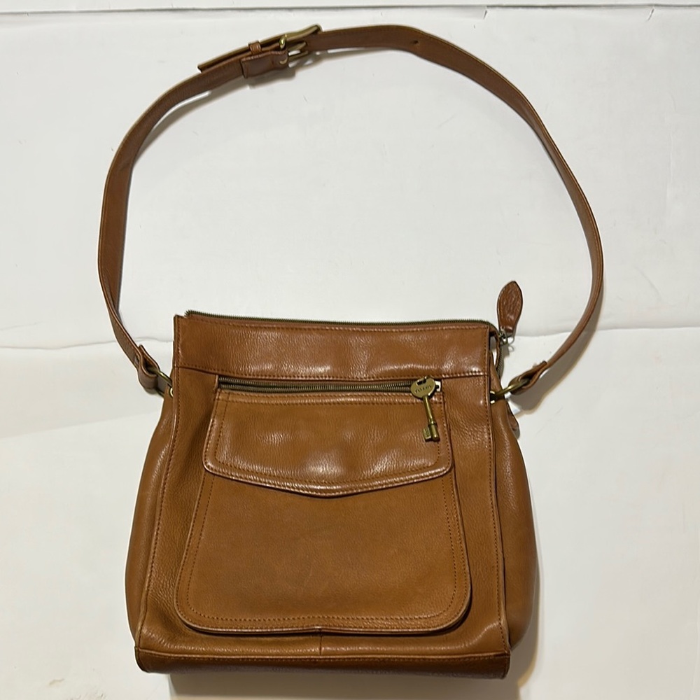 Fossil Tan Leather Shoulder Bag